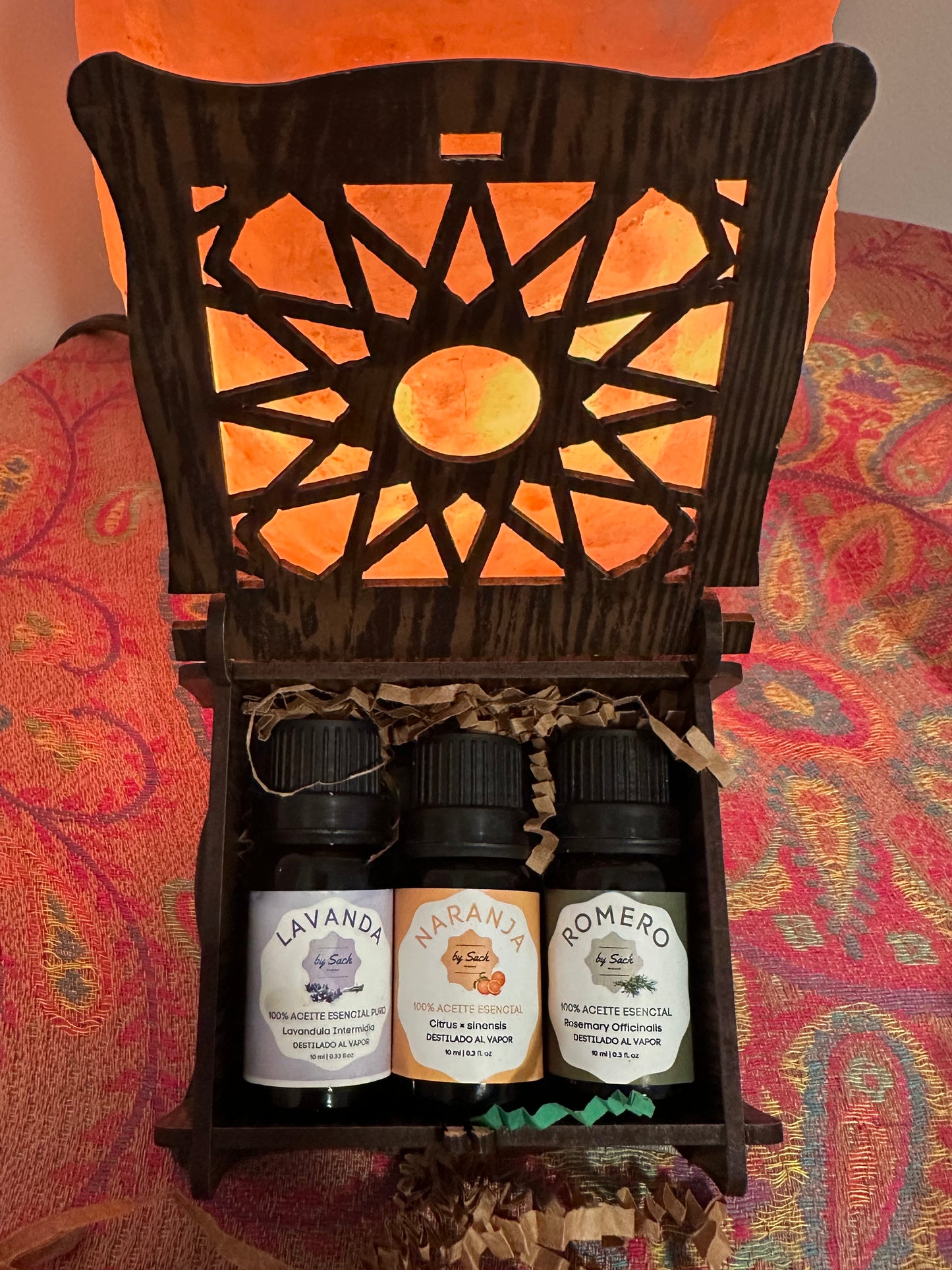 Set de 3 Aceites Esenciales - naranja, lavanda, romero | Set of 3 Essential Oils – Orange, Lavender, and Rosemary
