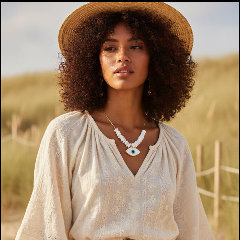 Collar Luz de Estambul – Ojo Turco Blanco