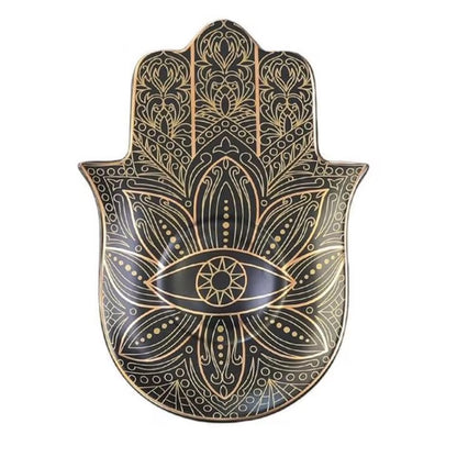 Mano de Fatima de Cristal con Ojo turco pintada a mano