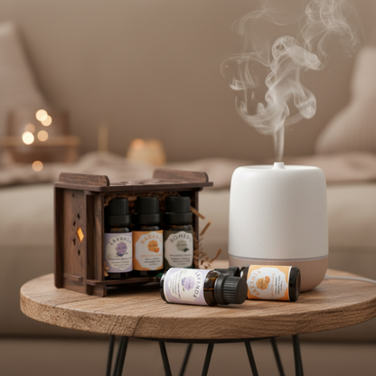 Set de 3 Aceites Esenciales - naranja, lavanda, romero | Set of 3 Essential Oils – Orange, Lavender, and Rosemary