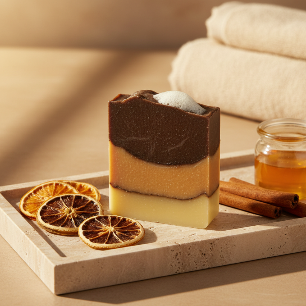 Jabón de Naranja, miel y Canela - Energía para pieles apagadas