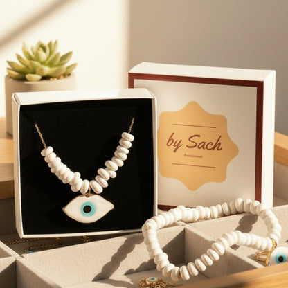 Collar Luz de Estambul – Ojo Turco Blanco