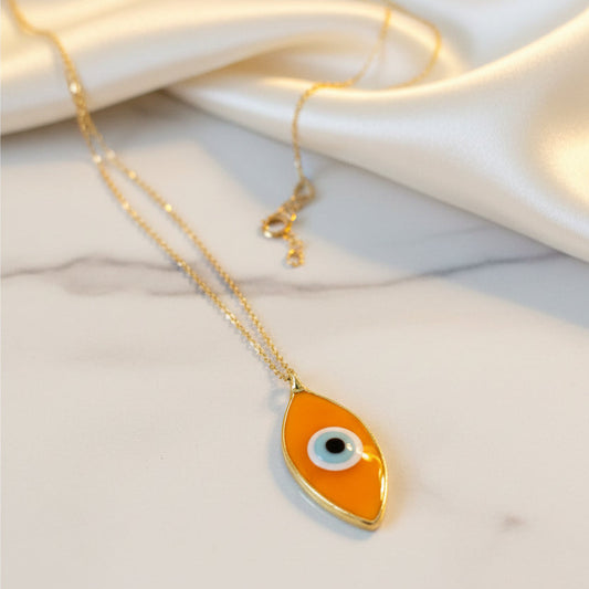 Collar Ojo Turco Naranja 25
